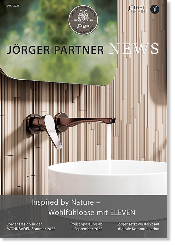 Jörger Design, Eleven, Nerz matt, Partner News, neue Ausgabe, modern, Bad, Armatur, Waschtisch, Wand, Wohlfühloase, Natur, Inspiration, Joerger
