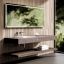 Jörger Design, Eleven, modern, Nickel matt, Bad, Waschtisch-Armatur, Wand, Ein-Hebelmischer, Einbau-Waschtisch, Kaldewei, Waschbecken, Konsolenplatte, Wandfliesen, Mutina, Phenomenon, LED, Spiegel