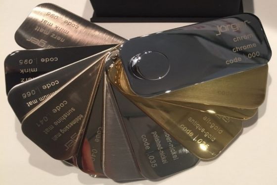 Jörger Design, Farbflacher, designarnatur, oberflächernuster, edelmessing, gold, chrom, silbernikel