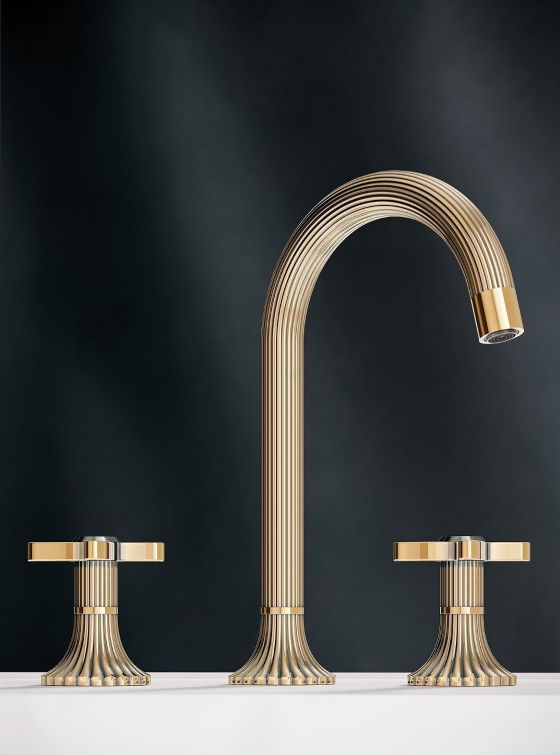 Joerger Cronos Altgold Waschtisch 3 Loch Batterie 4