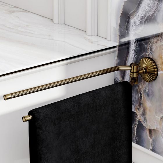 Jörger Design, Cronos, bronze, brushed, sink, accessories, double swivel towel bar, wall mounting, holder, Cronos rosette, luxury wall decor, onyx, natural stone, polished, style, luxurious, classic, elegant