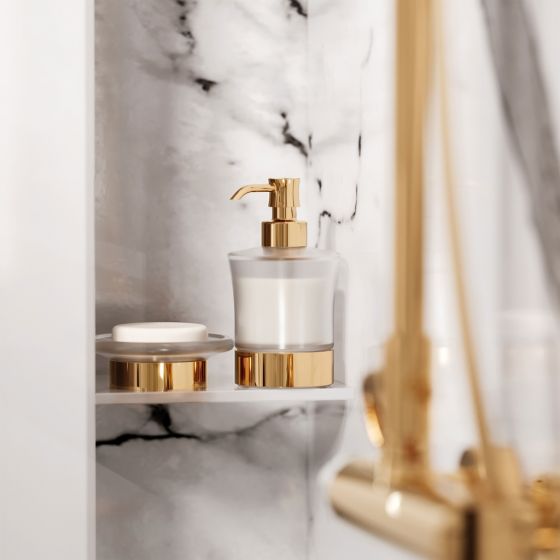 Jorger Design, Shado, настольные дизайнерские аксессуары в ванной, позолоченная латунь, элитная сантехника
