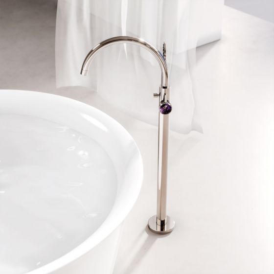 Jörger, Design, Valencia, Platin, Amethyst, violett, Luxus, Schmuck, Wannenarmatur, frei stehend, Badewanne, white, tulip, nature, Duravit, Starck, joerger