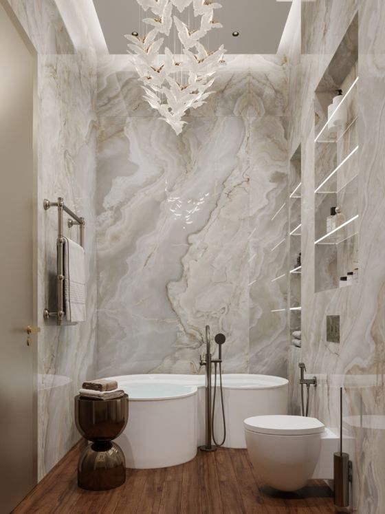 Jörger Design, Valencia, напольный смеситель, овальная ванна, Андрей Силаев, люстра Preciosa, дизайн ванной, керамогранит, la fabbrica