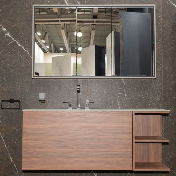 Jörger Design, Empire Royal, 3-Loch-Waschtischarmatur, Badmoebel Oasis, mat Nerz, Baddesign, modern armatur, elegant interieur