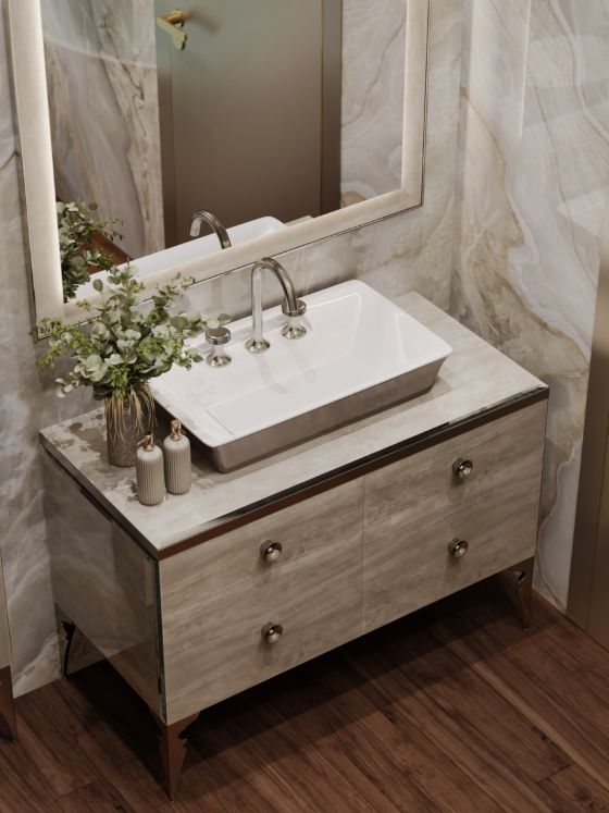 Jörger Design, Valencia, смеситель на раковину, premium, серебристый никель, дизайнер Андрей Силаев, тумба с раковиной, Mildue, мебель для ванной, ар-деко