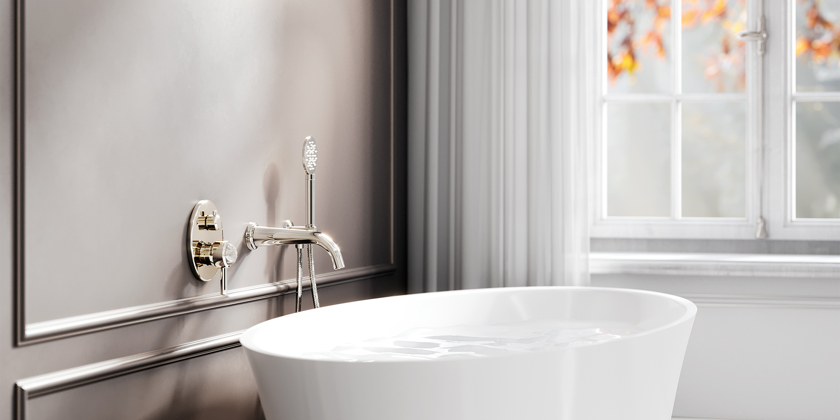 Classical elegance meets “Belledor” in mother-of-pearl magic – the new bathroom inspiration by Jörger Design