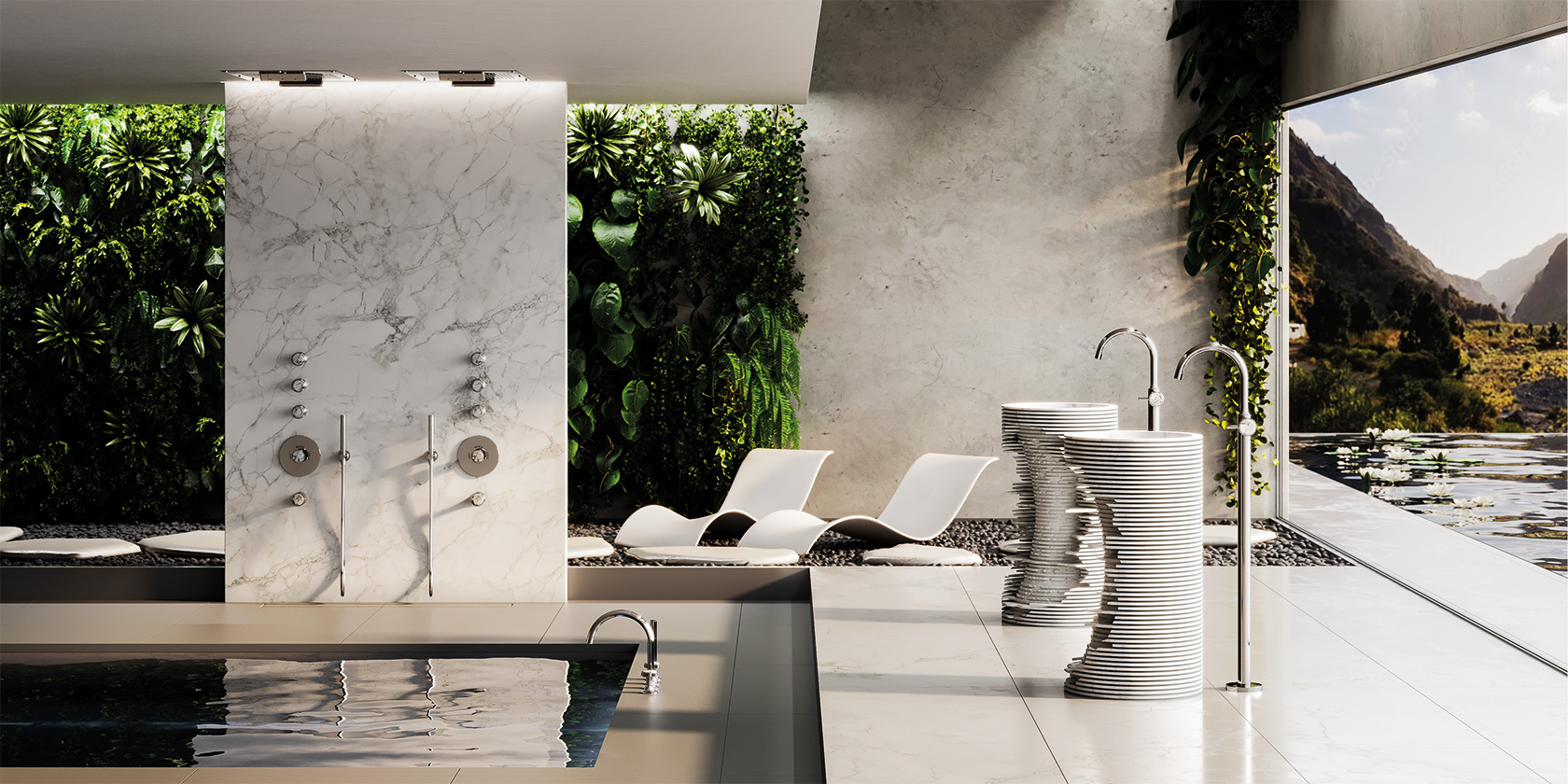 Inspiration Spa – Welcome to Jörger's Wellness Oasis with “Valencia” in Platinum with White Turquoise