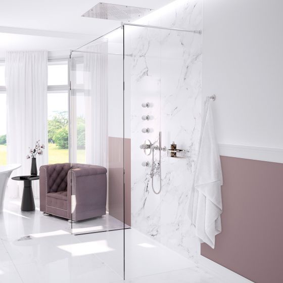 Jörger Design, Belledor, platinum, shower area, concealed valve, module, rain canopy, shower set, towel rake, marble look, romantic, joerger