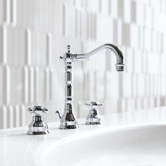 Jörger Design, Delphi, chrome, washbasin mixer, cross handles, Joerger