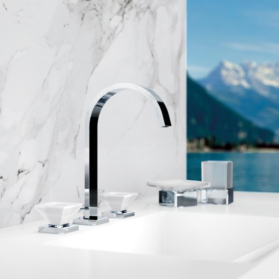 Jörger Design, Empire Royal Crystal, chrome, washbasin, faucet, crystal handles, clear crystal, washbasin accessories, joerger