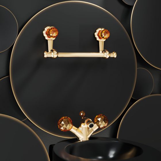 Jörger Design, Florale Crystal, sunshine, amber, bidet, bath handle, bathroom, accessories, faucets, luxurious, exclusive