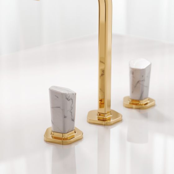 Jörger Design, Shadó, sunshine, natural stone, white Turquoise, washbasin mixer, neoclassical, joerger