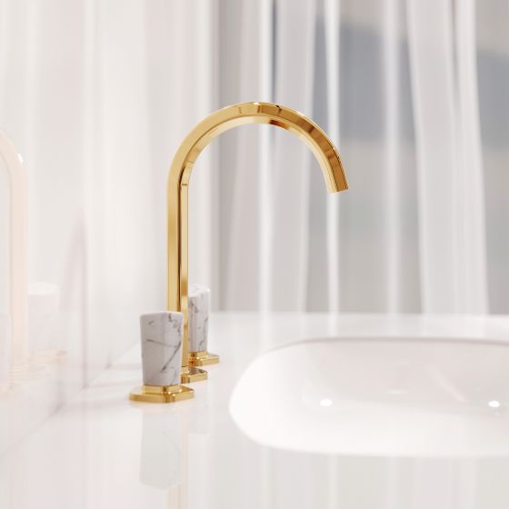 Jörger Design, Shadó, sunshine, natural stone, white Turquoise, washbasin mixer, neoclassical, joerger