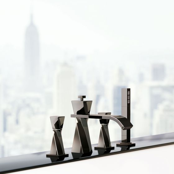 Jörger Design, Turn, mink, bathtub, bath faucet, inspired by the spectacular Infinity Tower in Dubai, design, modern, designer faucet, joerger