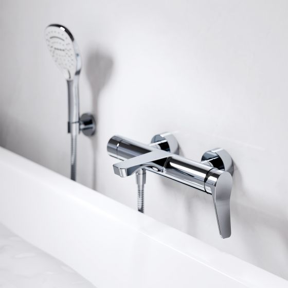 Jörger Design, Eleven, Chrom, Armatur, Badewanne, Schlauchbrausegarnitur, Designer Armaturen, Joerger