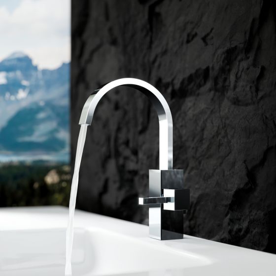 Jörger Design, Empire Royal, chrome, washbasin, faucet, geometric, form, simple, modern, designer faucets, Joerger