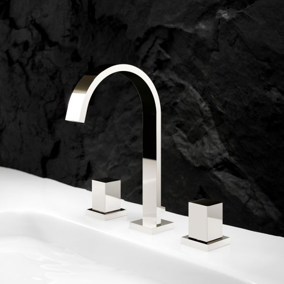 Jörger Design, Empire Royal, polished nickel, washbasin, faucet, 3-hole mixer, simple, modern, Joerger