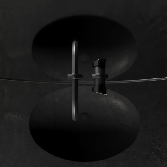 Jörger Design, Shadó, black matt, natural stone, black marble, washbasin mixer, single lever wall washbasin mixer, modern bathroom