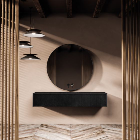 Jörger Design, Shadó, black matt, natural stone, black marble, wall-mounted basin mixer, washbasin mixer
