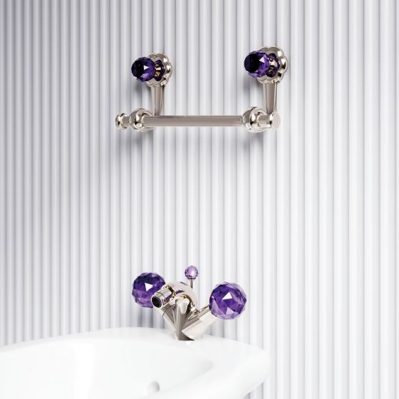 Jörger Design, Floral Crystal, polished nickel, bidet, crystal, amethyst, bathroom accessories, designer faucets, joerger