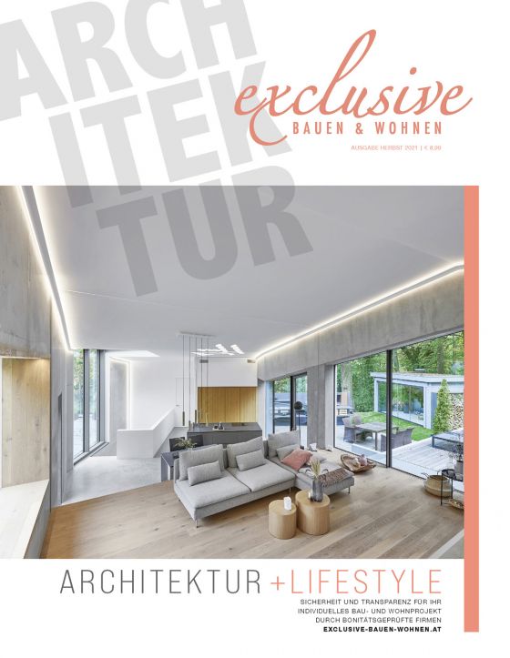 Magazin exclusive Bauen und Wohnen Titel+Doppelseite Joerger Herbst 2021 Cover