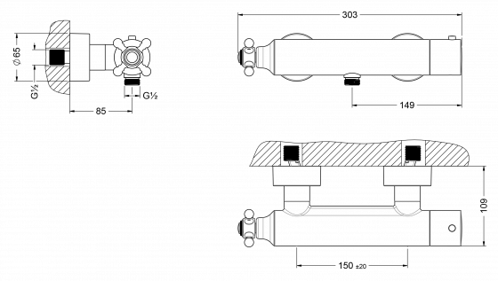 109.20.250.xxx Specification drawing mm