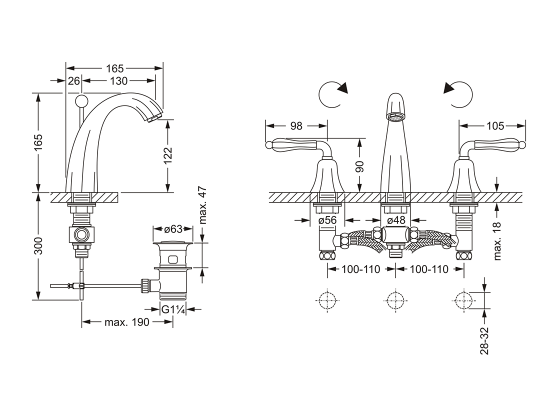 608.30.300.xxx Specification drawing mm