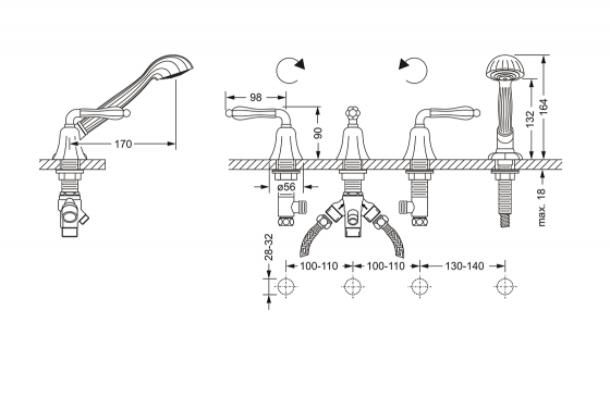 608.40.150.xxx Specification drawing mm