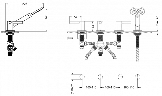 615.40.155.xxx Specification drawing mm