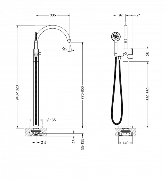 619.10.825.xxx Specification drawing mm