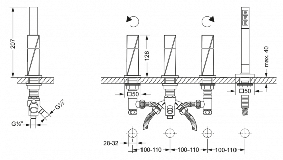 623.40.150.xxx Specification drawing mm