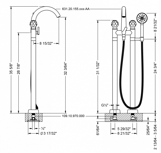 631.20.155.xxx-AA Specification drawing inch