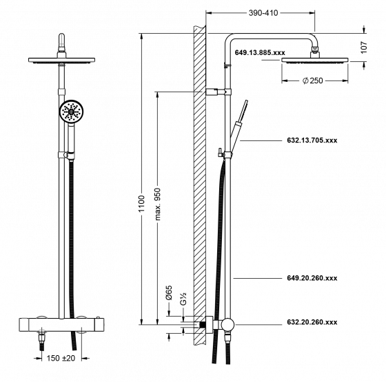 632.20.465.xxx Specification drawing mm