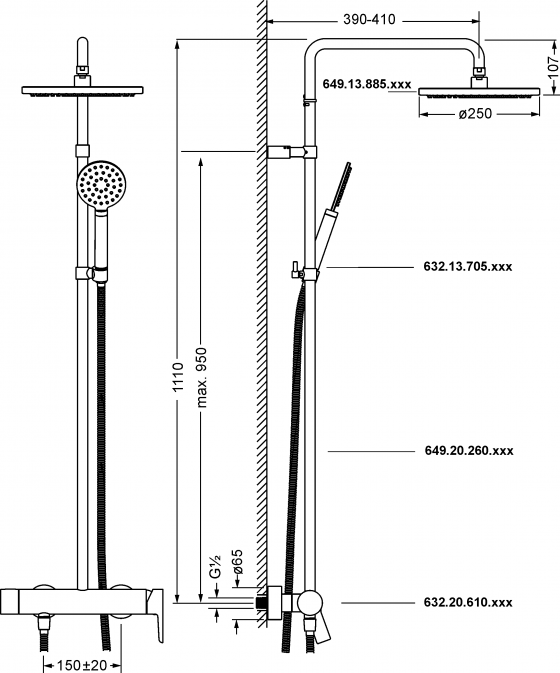 632.20.665.xxx Specification drawing mm