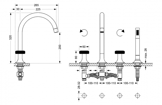 638.40.100.xxx-AA Specification drawing mm