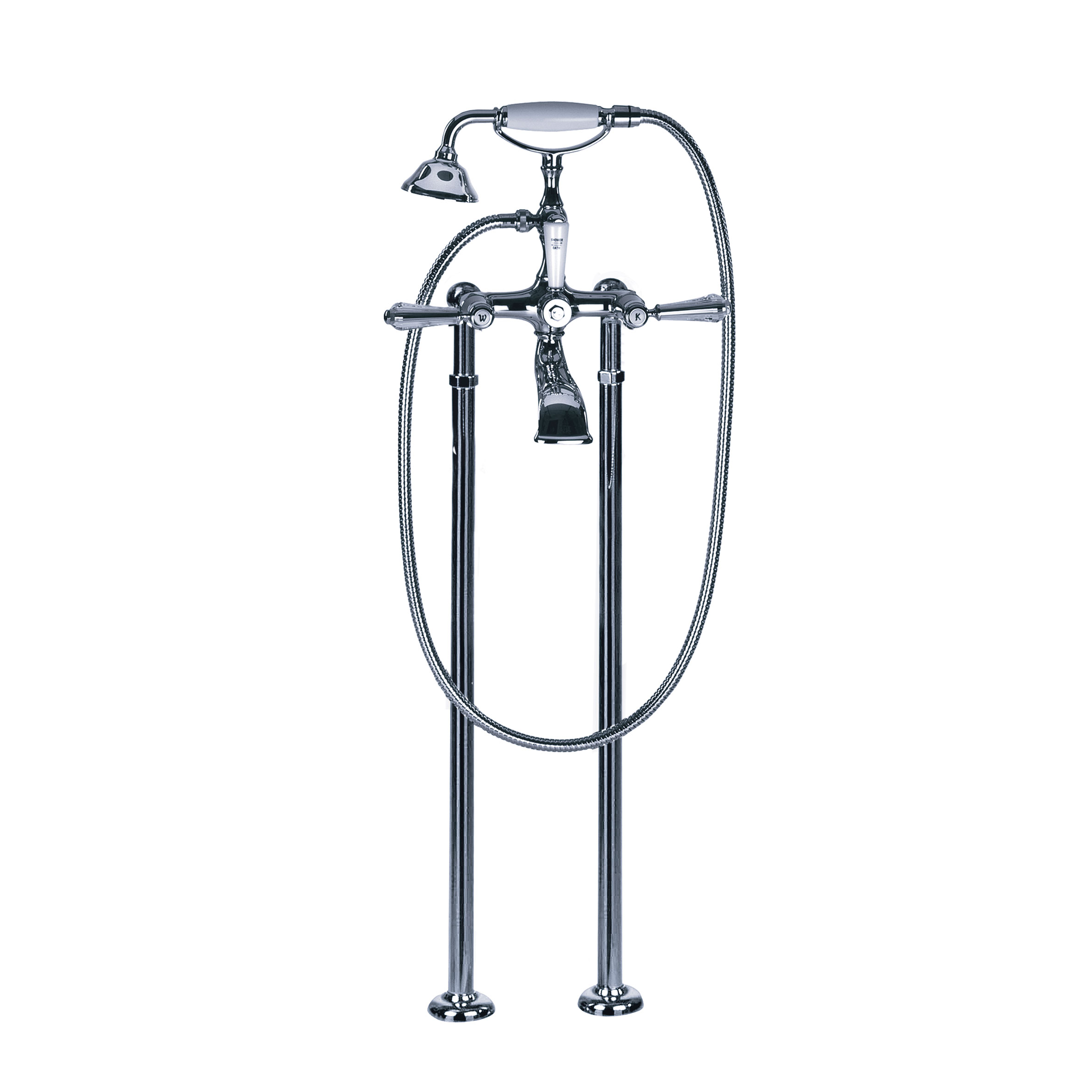 Bath tub mixer - Tub/shower mixer for supply pipes, incl. shower set - Article No. 129.20.140.xxx-AA