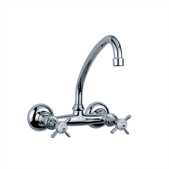 Washbasin mixer - Wall washbasin bridge mixer ½" with high spout - Article No. 629.20.650.xxx