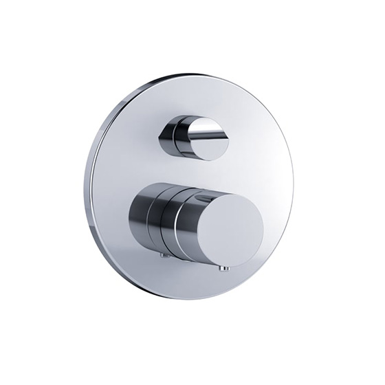 Joerger, Eleven, Concealed wall thermostat ½" with flow control and diverter, chrome
