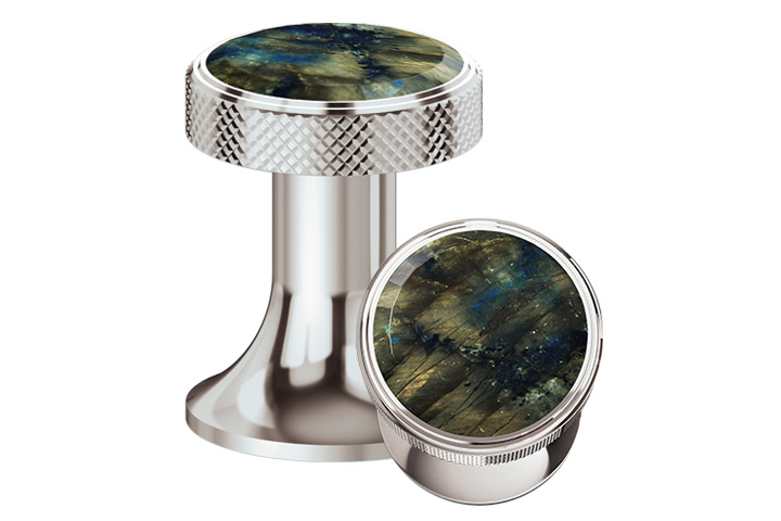 Joerger Design, Valencia, new, jewellery edition, 2021, labradorite, exclusive, precious natural stone, gemstone, precious stone, polished nickel, luxurious, surface finishing